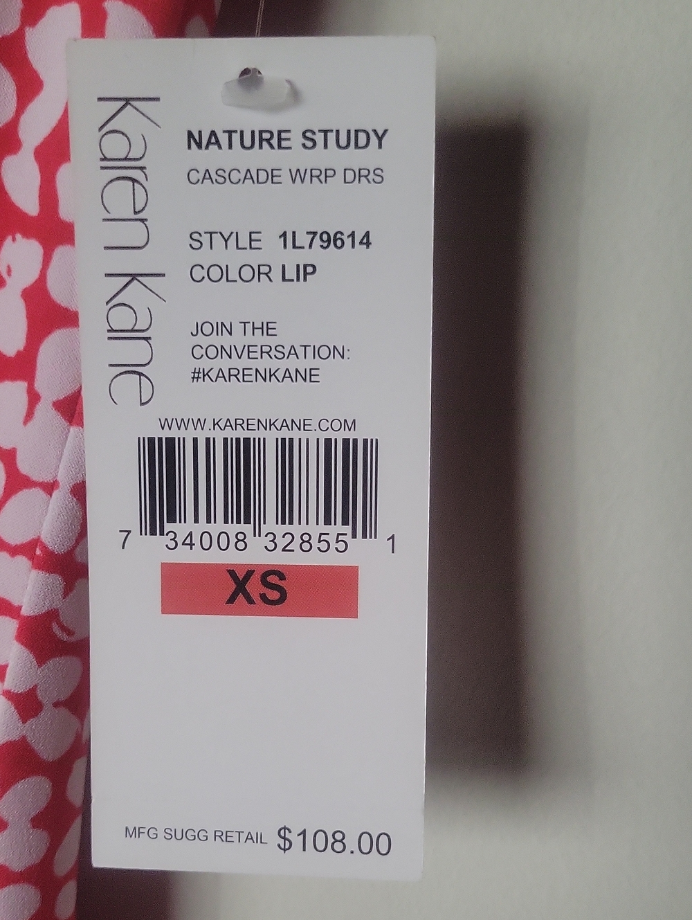 NWT Karen Kane Red Faux Wrap Dress Work Office Modest Cocktail Stretch Floral XS - Picture 7 of 12